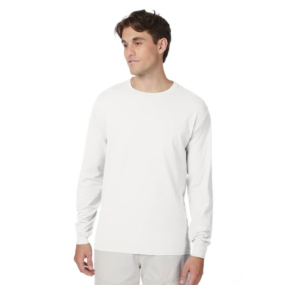 Hanes Beefy-T Unisex Long Sleeve T-Shirt White S