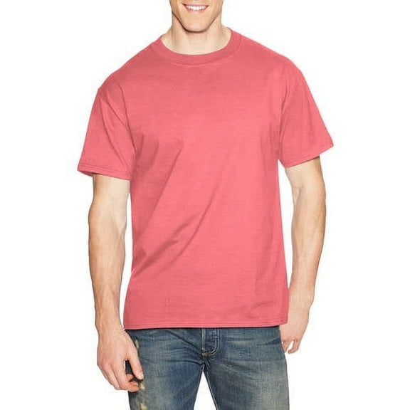 Hanes Beefy-T Unisex Short Sleeve T-Shirt Charisma Coral L