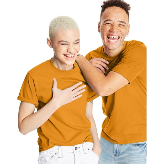 Hanes Beefy-T Unisex Short Sleeve T-Shirt Gold XL