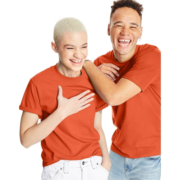 Hanes Beefy-T Unisex Short Sleeve T-Shirt Orange 3XL