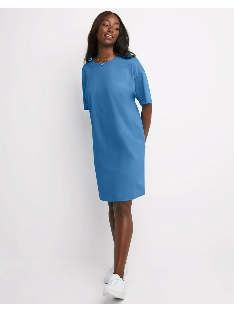 Hanes Women's Oversized T-Shirt Dress, Midweight Cotton, Short