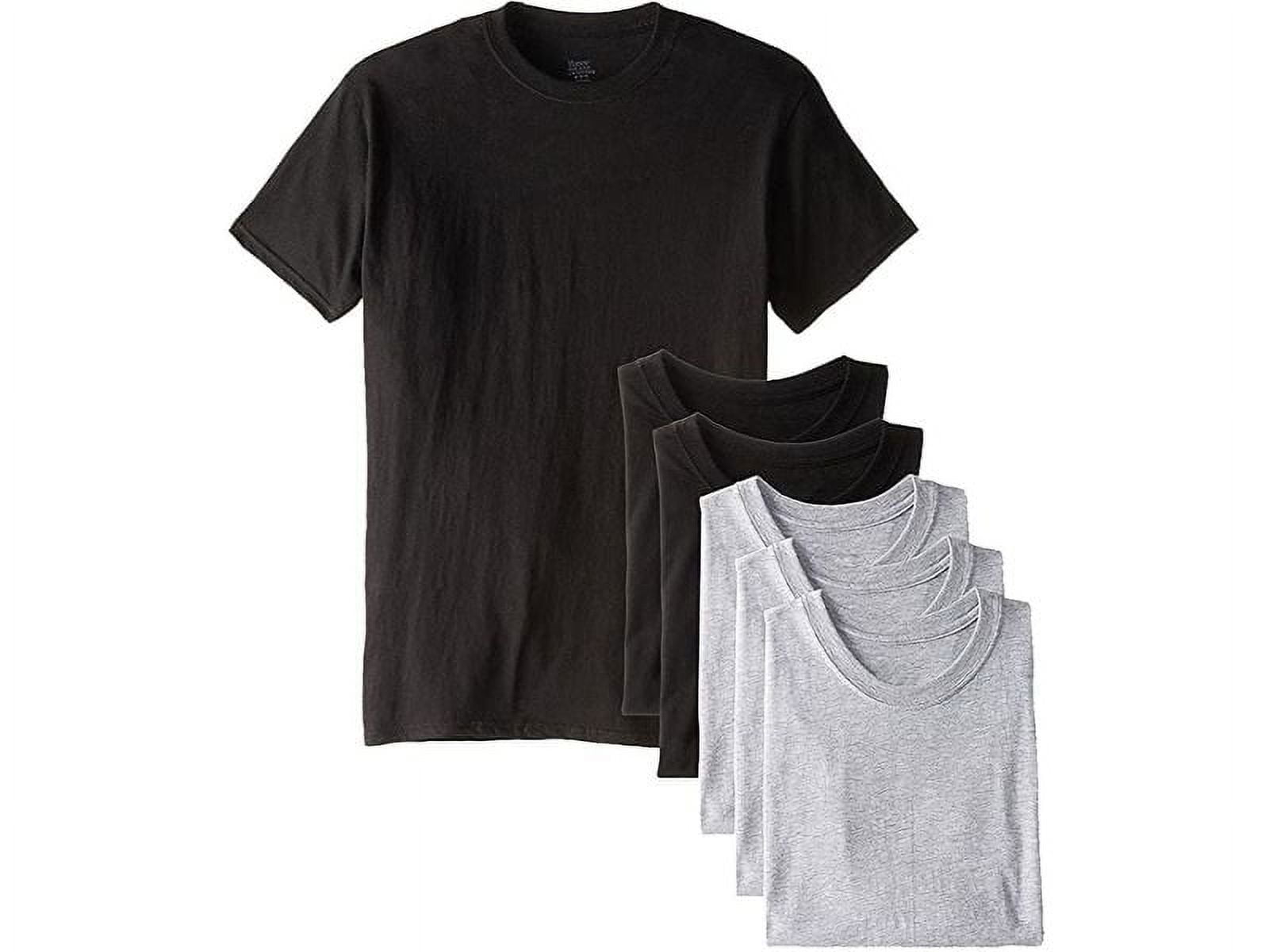 Hanes Best Men's 6 Pack Crew Neck Cotton Tagless TShirts (Solids