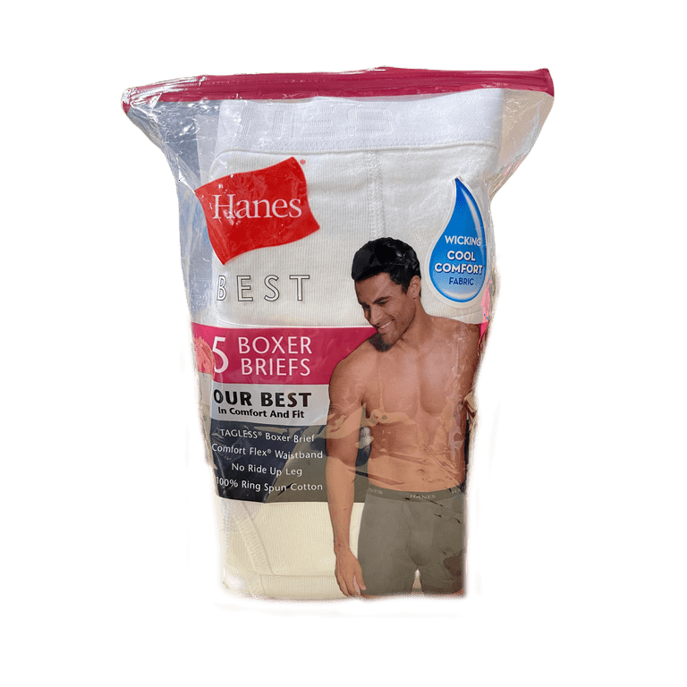 Bomgaars : Hanes Tagless Boxer Briefs with COOL DRI, 5-Pack : Underwear