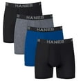 thumbnail image 1 of Hanes Best Total Support Pouch Boxer Brief, 4 Pack (Black/Blue/Gray, XL), 1 of 2