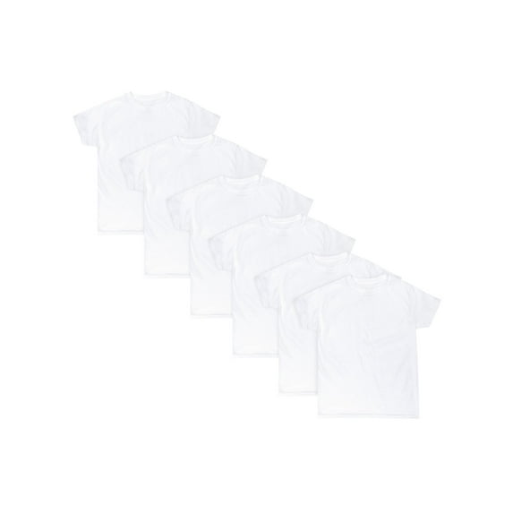 Hanes Boys' Crew T-Shirt Undershirts, 5+1 Bonus Pack XS (4-5)