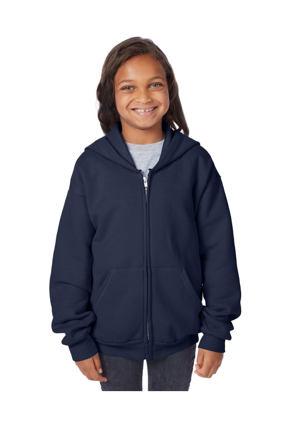 EcoSmart Kids' Full-Zip Hooded Jacket Navy M