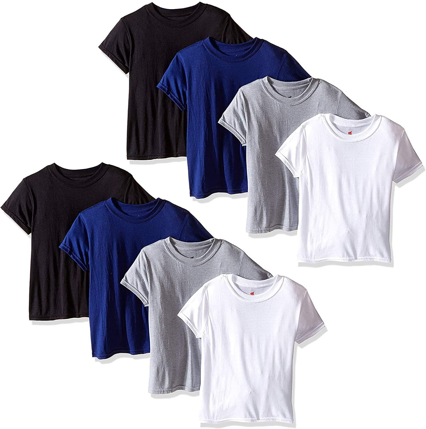 Hanes Big Boys 8-Pack Classics Crew Unterhemd