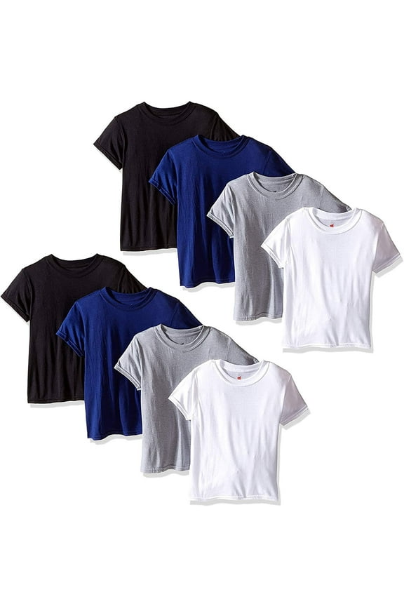 Big Boys t-Shirts-8 Pack Tees X-Temp Crew T-Shirts, Assorted, Size Small