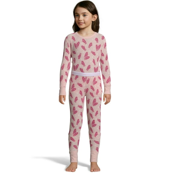 Hanes Big Girls Pant Crewneck Long Sleeve thermal underwear sets