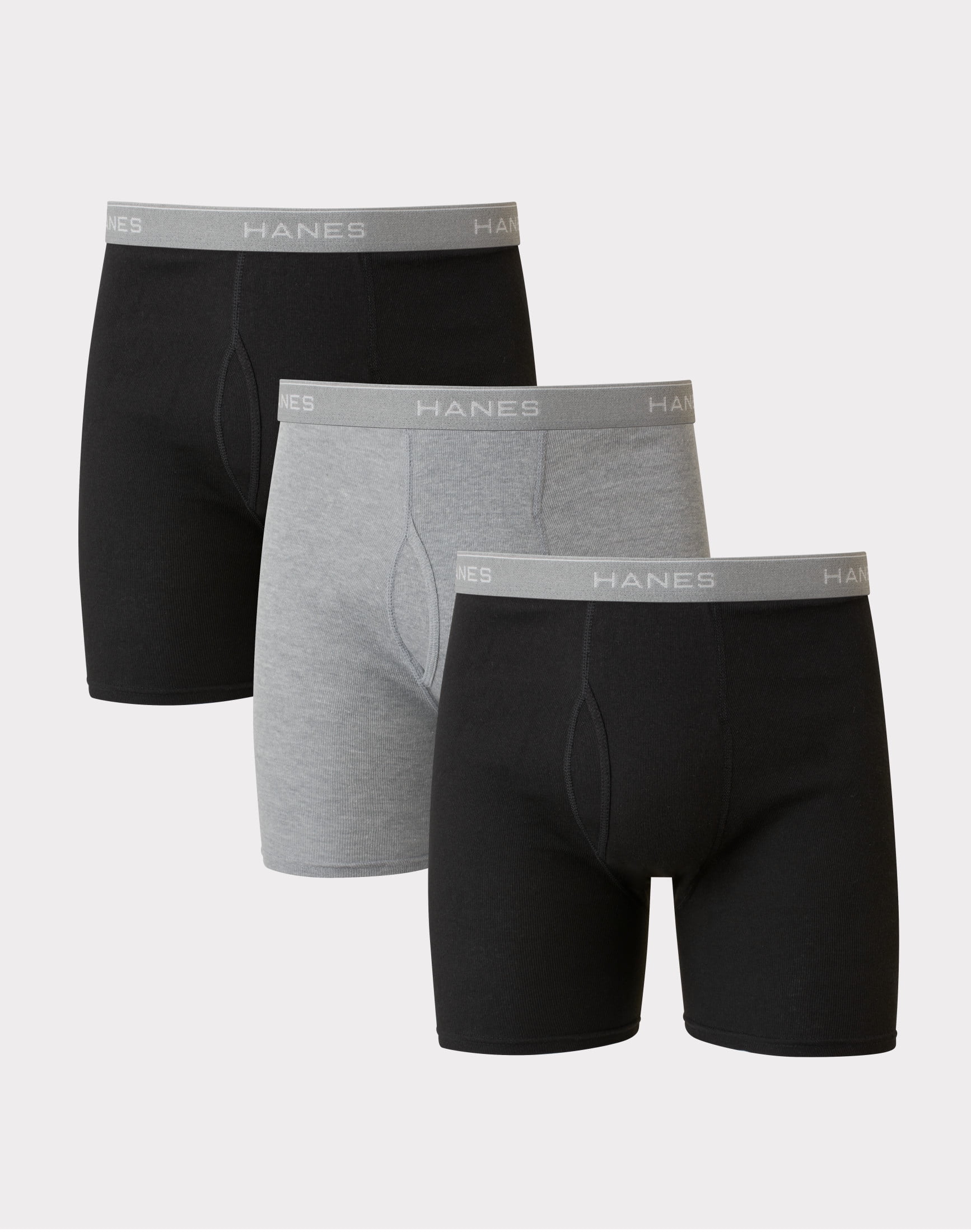 Mens  Hanes Big Man Boxer Brief Underwear Pack, Cotton, 3-Pack (Big & Tall Sizes)