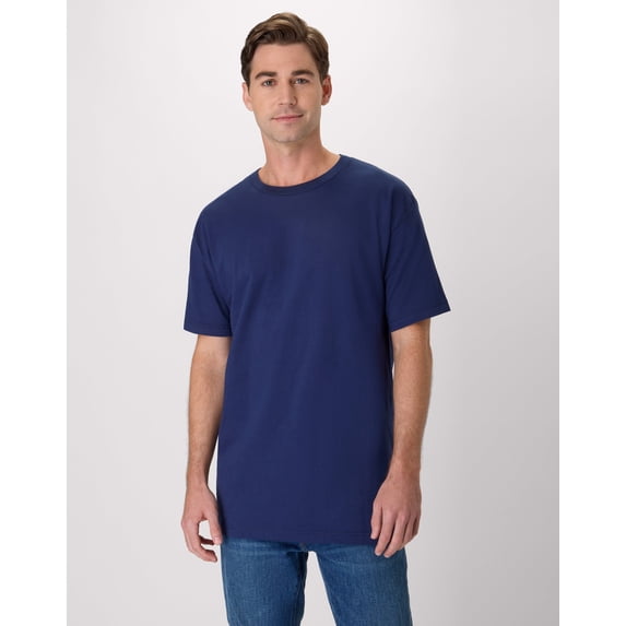 Hanes Beefy-T Men's Heavyweight Cotton T-Shirt (Big & Tall Sizes) Navy 4XLT
