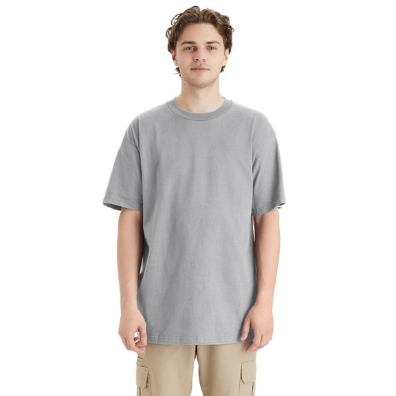 Hanes Beefy-T Men's Heavyweight Cotton T-Shirt (Big & Tall Sizes) Light Steel 4XT