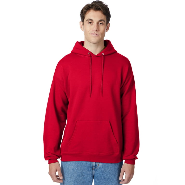 Hanes EcoSmart Fleece Sweatshirt Hoodie Unisex Deep Red 2XL Big Tall Sizes Available Walmart