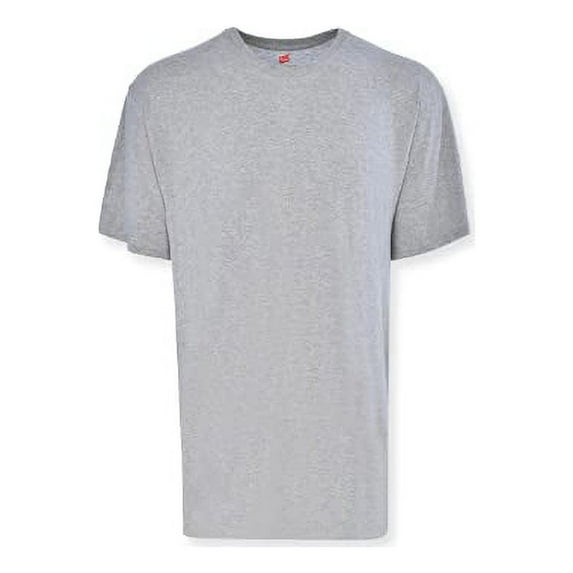 Hanes Big Men's Tagless ComfortSoft Crew Undershirt Tall 3-Pack, Grey Heather, 5X-Large