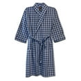 Hanes Big Mens Light Weight Plaid Robe (Blue 5/6X)