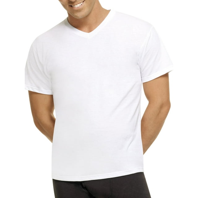 Hanes Big & Tall Men's Tagless Comfortblend V-Neck T-Shirt, 6 Pack ...