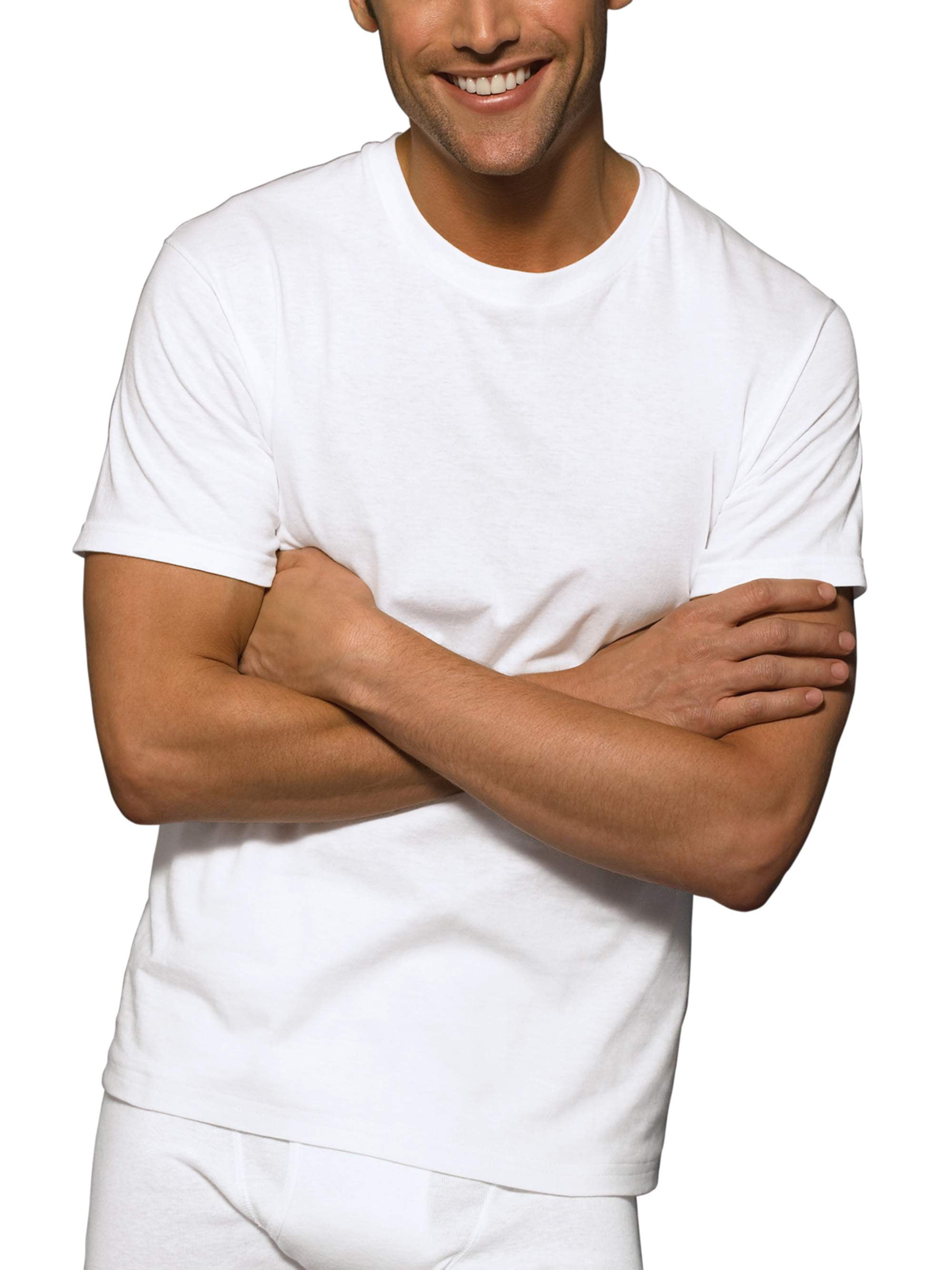 Hanes Big & Tall Men's Ultimate FreshIQ ComfortSoft Crewneck Undershirt 4- Pack, Size 2XL 