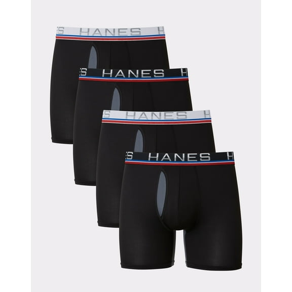 Hanes Boxer Brief 4-Pack Men X-Temp Total Support Pouch Underwear Sport Workout