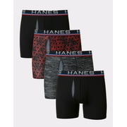 Hanes Boxer Brief 4-Pack Sport Men X-Temp Total Support Pouch Comfort Flex Waist