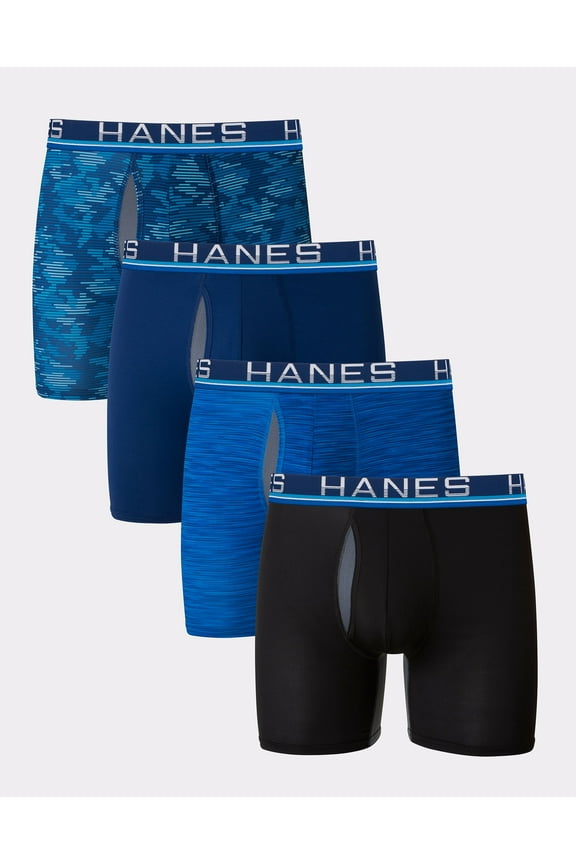 Boxer Brief 4-Pack Sport Men X-Temp Total Support Pouch Comfort Flex Waist