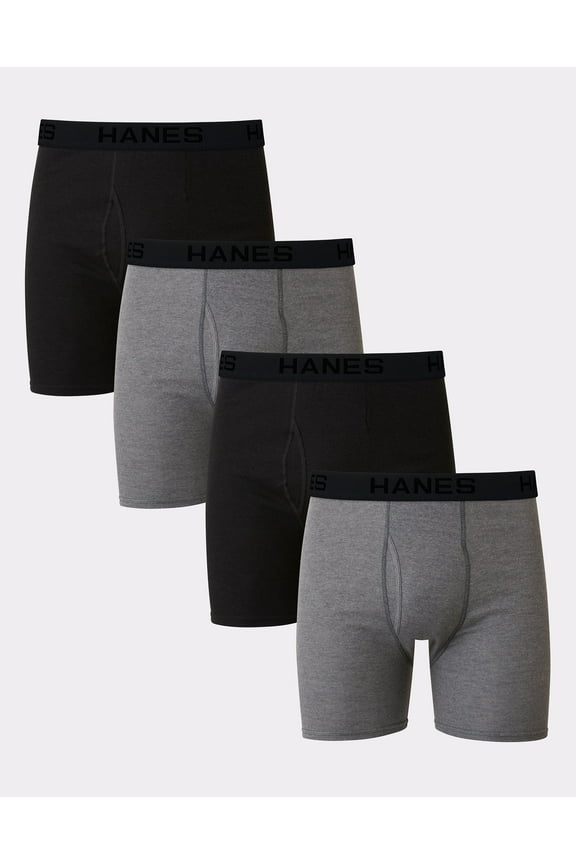 Boxer Briefs 4-Pack Big Men's Ultimate 100% Cotton Cool Comfort Big & Tall