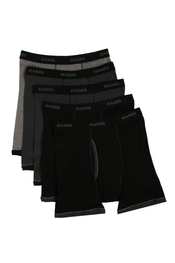 Men's Hanes 7694R5 Premium Cotton Ringer Boxer Briefs - 5 Pack (Assorted M)