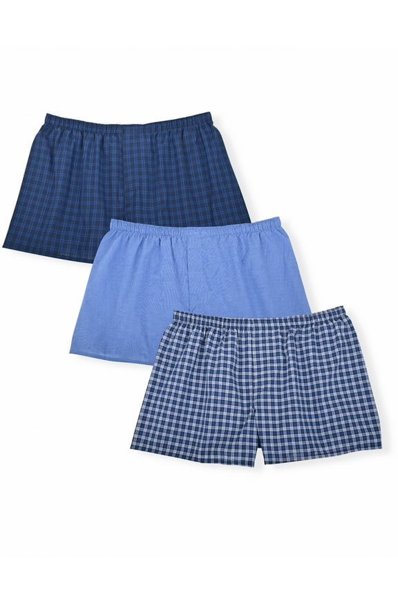 Boxers Solid Breathable Durable Underpant (Men's) 3 Pack