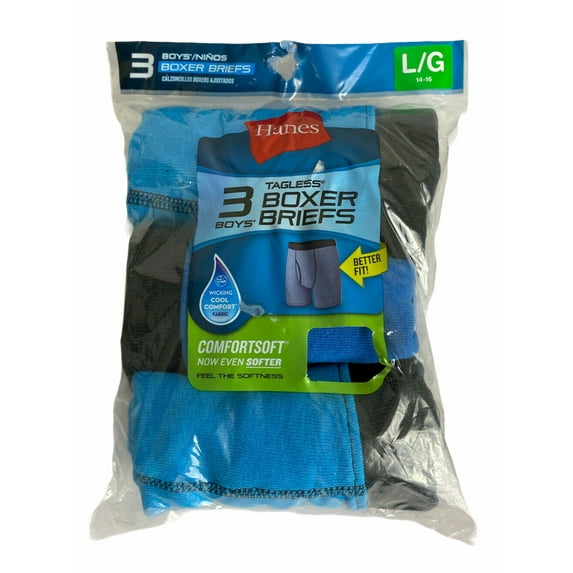 Hanes Boy's Tagless Boxer Briefs Wicking cool Comfort Flex,Assorted Colors & Patterns