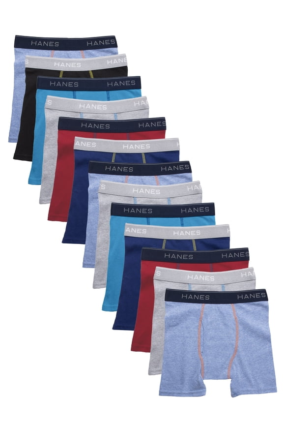 Boys, 10 + 3 Bonus Pack, Tagless, Cool Comfort Boxer Briefs, Sizes S (6/8) - XL (18/20)