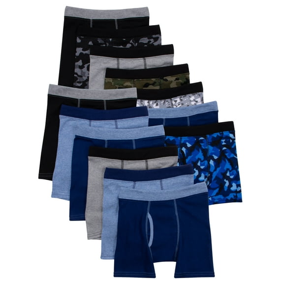 Hanes Boys, 10 + 3 Bonus Pack, Tagless, Cool Comfort Boxer Briefs, Sizes S (6/8) - XL (18/20)