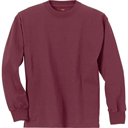 Hanes Boys 4-18 Tagless Long Sleeve Tee