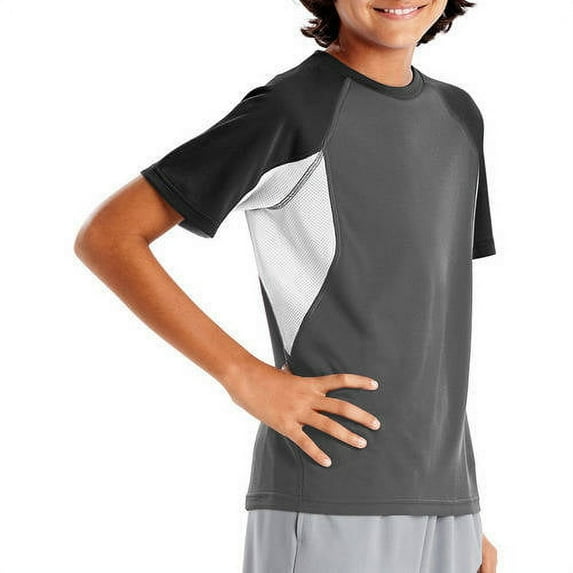 Hanes Boys 4-20 Performance Active Colorblock Mesh Inset T-Shirt
