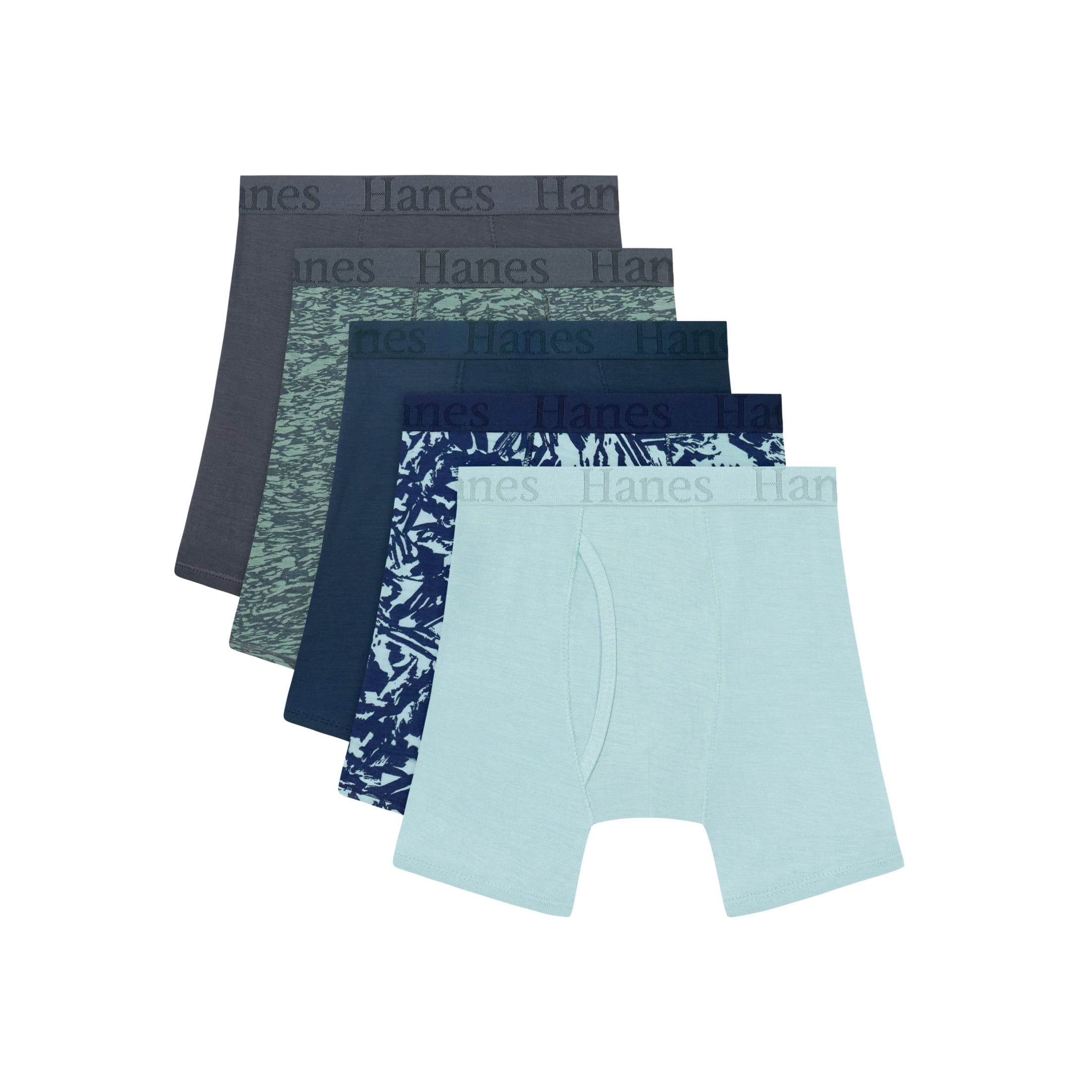 Hanes Boys Underwear Boxer Briefs Pack, 5-Pack, Originals SuperSoft Boxer Briefs, Bamboo from Viscose