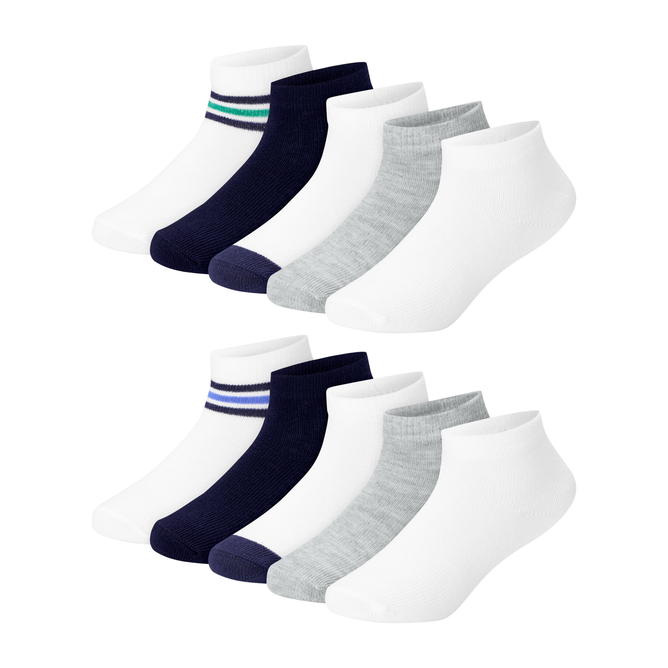Hanes Boys Ankle Socks Value Pack, 10-Pack, Quarter Socks for Infant and Toddler Boys