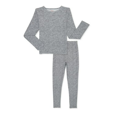 Hanes Boys Brushed Jersey Warm Thermal Top and Bottom Set, 2-Piece