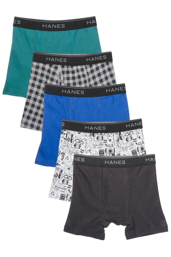 Boys' Comfort Flex Boxer Briefs Underwear Value Pack, 5-pack sizes S-XL