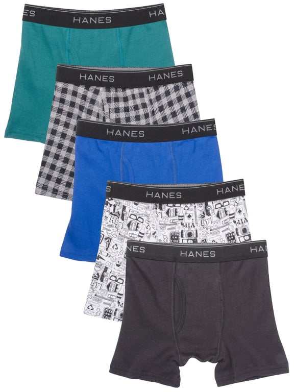 Boys' Comfort Flex Boxer Briefs Underwear Value Pack, 5-pack sizes S-XL