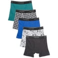 thumbnail image 1 of Hanes Boys' Comfort Flex Boxer Briefs Underwear Value Pack, 5-pack sizes S-XL, 1 of 7