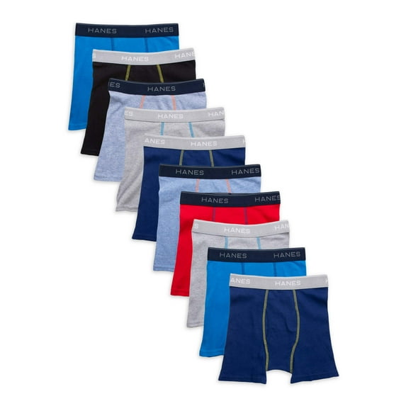 Hanes Boys’ Comfort Flex Tagless Boxer Briefs, 10 Pack, Sizes S-XL