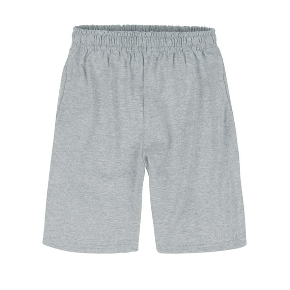 Hanes Boys' Jersey Shorts, 2-Pack Light Steel XL