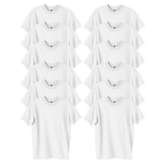 Hanes Boys' ComfortSoft Short Sleeve T-Shirts 12-Pack Sizes 4-18