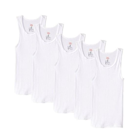Hanes Boys ComfortSoft Tagless Tank Undershirts, 5 Pack (Little Boys & Big Boys)