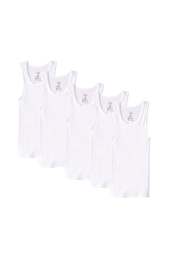 Boys ComfortSoft Tagless Tank Undershirts, 5 Pack (Little Boys & Big Boys)