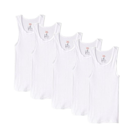 Hanes Boys ComfortSoft Tagless Tank Undershirts, 5 Pack (Little Boys & Big Boys)