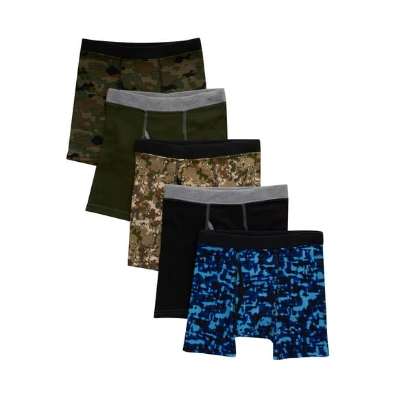 Hanes Boys' ComfortSoft Waistband Boxer Briefs, 5-Pack, Sizes S-XXL