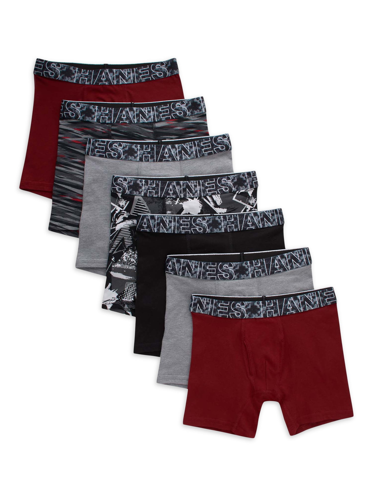 Hanes Boys Cotton-Stretch Boxer Briefs, 5+2 Bonus Pack, Sizes S-XL 