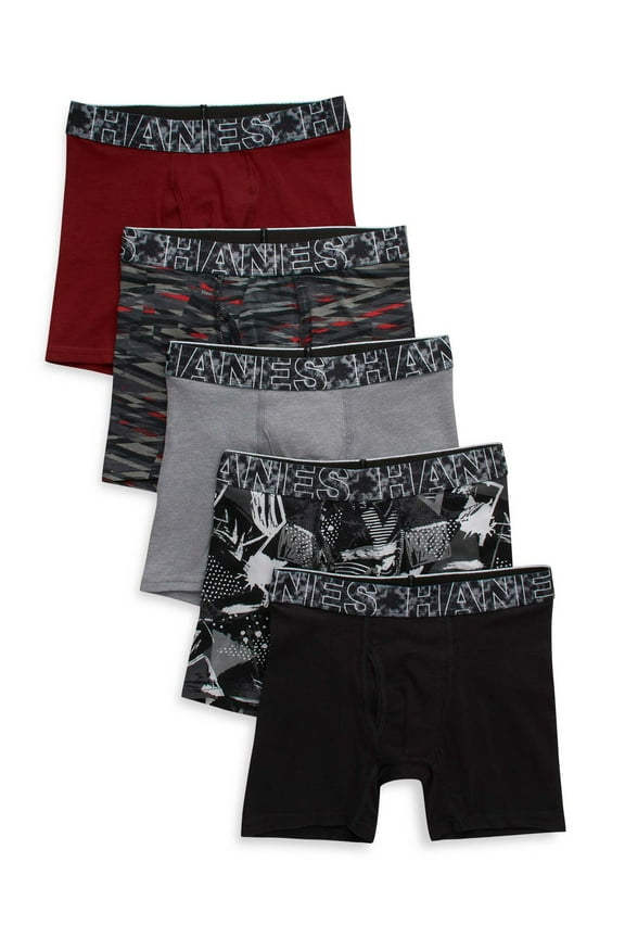 Boys' Cotton-Stretch Boxer Briefs, 5-Pack, Sizes S-XXL