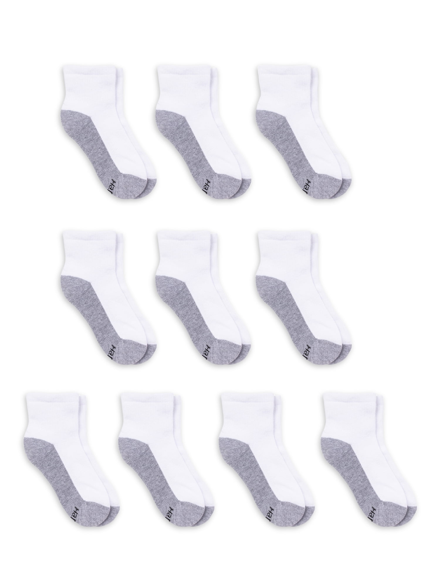 Hanes Boys Double Tough Durability Ankle Socks, 10 Pack