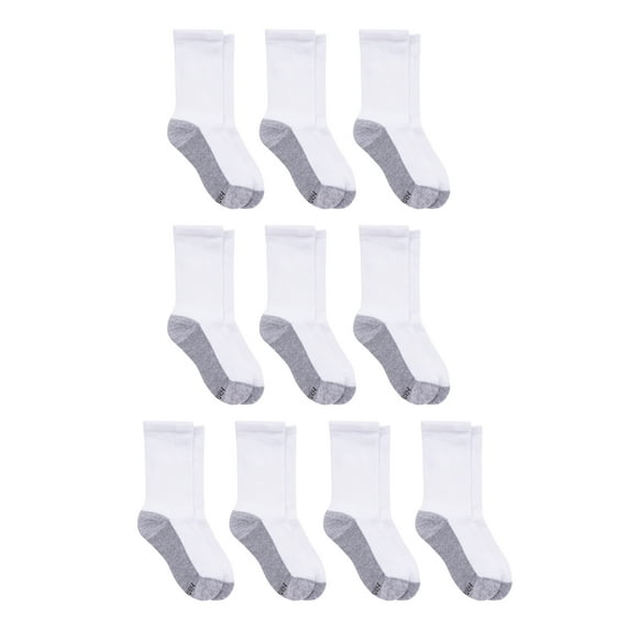 Hanes Boys Double Tough Durability Crew Socks, 10 Pack