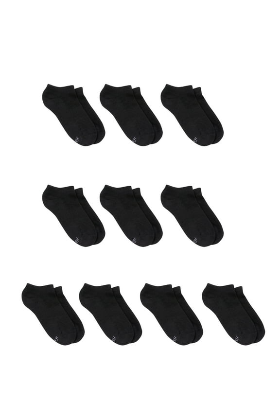 Boys Double Tough Durability No Show Socks, 10 Pack, Sizes S-L